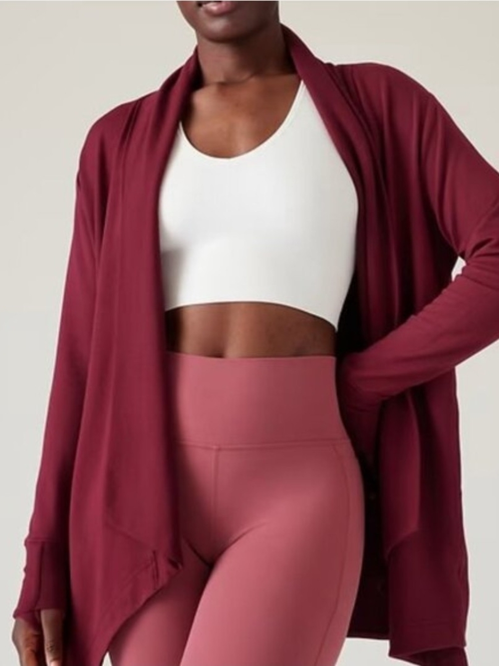 Athleta Pranayama Wrap - Cranberry Size Large Regular